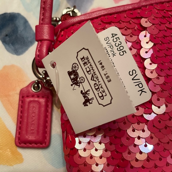 NWT: Coach Special edition pink sequin wristlet. - Picture 3 of 7